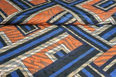 Viscose Jersey Flockprint Abstract Stripes Brick