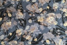 Viscose Jersey Flockprint Golden Flower Viscose Jersey Flockprint Golden Flower