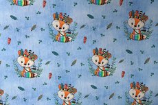 Cotton Jersey Indian Fox Light Blue jeanslook Cotton Jersey Indian Fox Light Blue jeanslook
