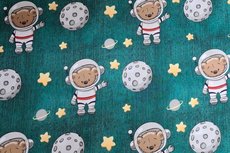 French Terry Space Bear Petrol jeanslook French Terry Space Bear Petrol jeanslook