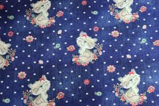 French Terry Cats & Dots Blue French Terry Cats & Dots Blue