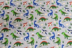 Cotton Jersey Dino Grey Cotton Jersey Dino Grey