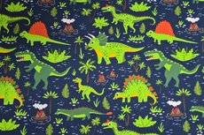 Cotton Jersey Dino Navy/Lime Cotton Jersey Dino Navy/Lime