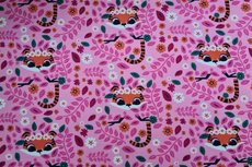Cotton Jersey Tiger & Flowers Light Pink Cotton Jersey Tiger & Flowers Light Pink