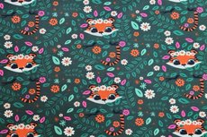 Cotton Jersey Tiger & Flowers Dark Green Cotton Jersey Tiger & Flowers Dark Green
