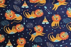 Cotton Jersey Lion Navy Cotton Jersey Lion Navy