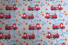 Cotton Jersey Fire Truck Light Grey Cotton Jersey Fire Truck Light Grey