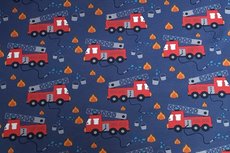 Cotton Jersey Fire Truck Blue Cotton Jersey Fire Truck Blue