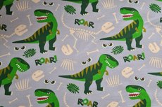 French Terry Dino Roar Grey French Terry Dino Roar Grey