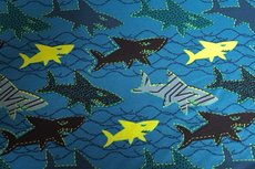 Cotton Jersey Neon Sharks Aqua Cotton Jersey Neon Sharks Aqua