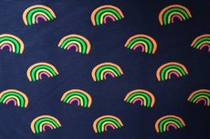 Cotton Jersey Neon Rainbow Navy Cotton Jersey Neon Rainbow Navy