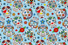 Cotton Jersey Colour Skulls Turqoise Cotton Jersey Colour Skulls Turqoise