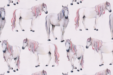 Cotton Jersey Horses Off White Cotton Jersey Horses Off White