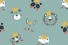 Cotton Jersey Animal King Mint Cotton Jersey Animal King Mint