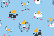 Cotton Jersey Animal King Light Blue Cotton Jersey Animal King Light Blue