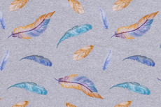 Cotton Jersey Feathers Grey Cotton Jersey Feathers Grey
