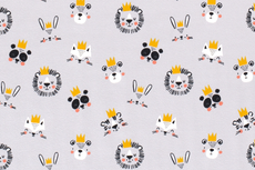 Cotton Jersey Animal King Licht Grijs Cotton Jersey Animal King Licht Grijs