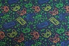 Cotton Jersey Neon Games Navy Cotton Jersey Neon Games Navy