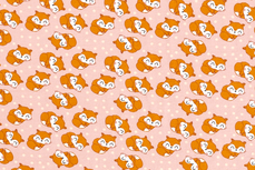 Cotton Jersey Little Fox Zalm Cotton Jersey Little Fox Zalm