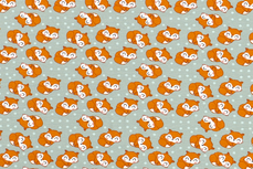 Cotton Jersey Little Fox Mint Cotton Jersey Little Fox Mint