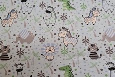 Cotton Jersey Sweet Little Animals Blue Cotton Jersey Sweet Little Animals Blue