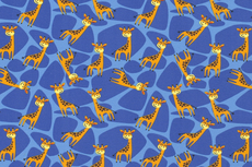 Cotton Jersey Little Giraffe Blue Cotton Jersey Little Giraffe Blue