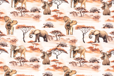 Cotton Jersey Safari & Tree Off White 1 Cotton Jersey Safari & Tree Off White 1