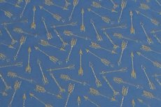 Katoenen Tricot foil Arrows Blue Katoenen Tricot foil Arrows Blue