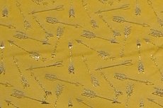 Katoenen Tricot foil Arrows Yellow Katoenen Tricot foil Arrows Yellow