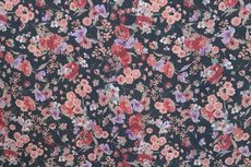 Viscose Little Flowers Black/Brick Viscose Little Flowers Black/Brick