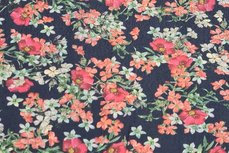 Viscose Little Flowers Navy/Brick Viscose Little Flowers Navy/Brick