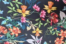 Viscose Wild Flowers Black Viscose Wild Flowers Black