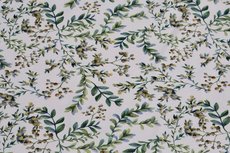 Cotton Jersey Leaf 1 Off White/Green Cotton Jersey Leaf 1 Off White/Green