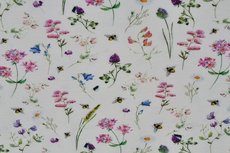 Cotton Jersey Leaf Off White/Fuchsia Cotton Jersey Leaf Off White/Fuchsia