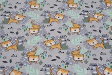 Cotton Jersey Little Tigers Light Grey Cotton Jersey Little Tigers Light Grey
