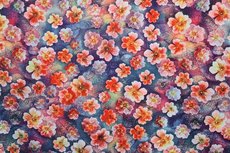 Viscose Digital Flowers Blue/Red Viscose Digital Flowers Blue/Red