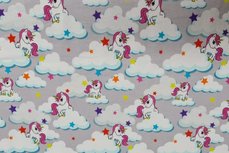 Cotton Jersey Unicorn Stars Grey Cotton Jersey Unicorn Stars Grey