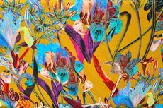Cotton Jersey Digital Flowers Oker Cotton Jersey Digital Flowers Oker