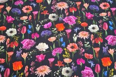 Cotton Jersey Digital Little Tulip Black Cotton Jersey Digital Little Tulip Black