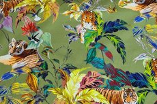 Cotton Jersey Digital Tigers Green Cotton Jersey Digital Tigers Green