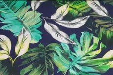 Cotton Jersey Digital Palm Navy Cotton Jersey Digital Palm Navy