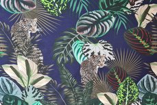Cotton Jersey Digital Cheetah Flowers Navy Cotton Jersey Digital Cheetah Flowers Navy