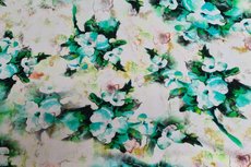 Cotton Jersey Digital Flowers Petrol Green 4 Cotton Jersey Digital Flowers Petrol Green 4