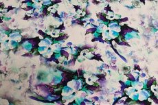 Cotton Jersey Digital Flowers Kobalt/Lila 4 Cotton Jersey Digital Flowers Kobalt/Lila 4