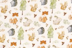 Mousseline Digital Sweet Little Animals Off White Mousseline Digital Sweet Little Animals Off White