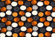 Viscose Jersey Circles Navy/Orange Viscose Jersey Circles Navy/Orange