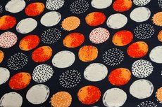 Viscose Jersey Circles Navy/Red Viscose Jersey Circles Navy/Red