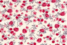 Viscose Jersey Flowers Creme/Red Viscose Jersey Flowers Creme/Red