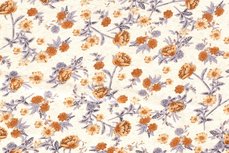 Viscose Jersey Flowers Creme/Orange Viscose Jersey Flowers Creme/Orange