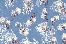 Viscose Crincle Flowers/Stripe Indigo Viscose Crincle Flowers/Stripe Indigo